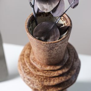 Lemeng ins European ceramic vase special-shaped flower living room ornaments B&B hotel clay retro ornaments