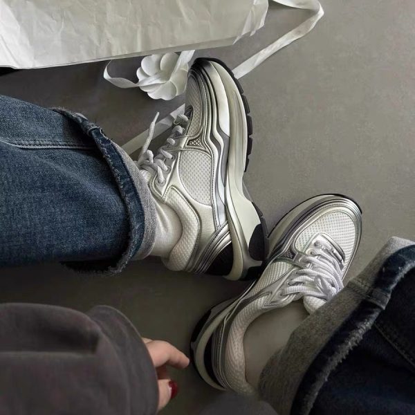 Little Fragrance Silver Horn King Sneakers Women's 2024 New Mesh Versatile Low-Top Casual Shoes Thick-soled Daddy Shoes Women - Image 2