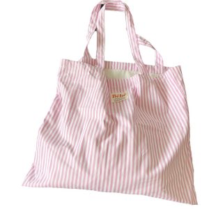 Homemade striped large-capacity eco-friendly bag, French casual and versatile, fresh thin cotton shoulder bag, hand-held shopping bag