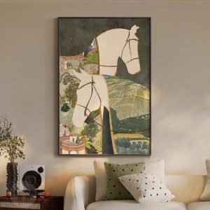 The second-hand style living room decoration painting, the new horse to the success of the retro sofa background wall painting, the high-end sense of the entrance murals