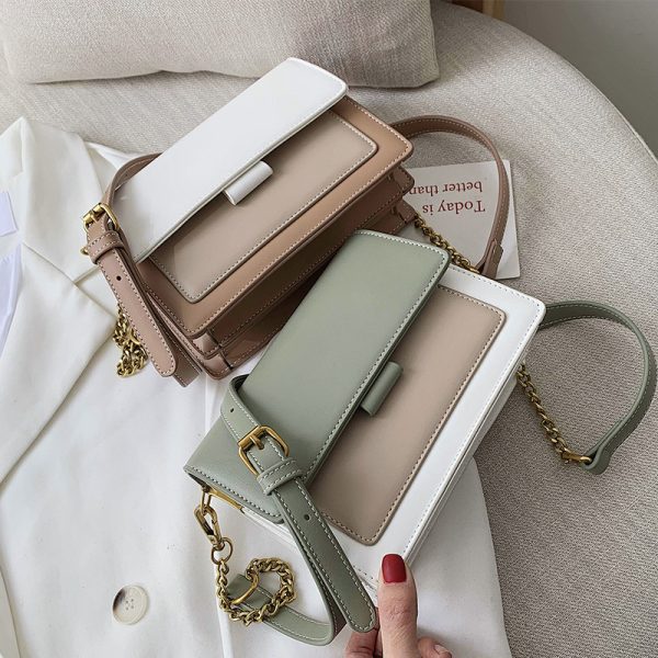 women bags 2020 new fashion texture hand-held messenger bag all-match ins shoulder bag small square bag - Image 3