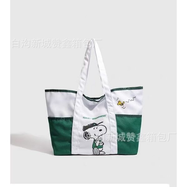 Canvas tote bag new style Snoopy ladies handbag large capacity student tutoring bag trend crossbody bag wholesale - Image 3