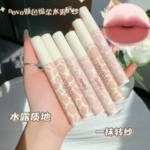 NOVO Water Mist Lip Veil Lip Gloss, Matte Matte, Matte Matte, Waterproof, Non-Fade, Non-Sticky Cup, Gentle Daily, Plain Makeup, White Lipstick