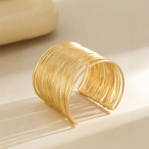 European and American cross-border hot sales versatile wire women's bracelet punk personality C-shaped opening arm bracelet dual-purpose wholesale