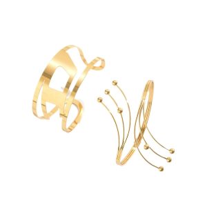 Factory Direct Sweet Cool Spicy Cutout D Letter Bracelet Women's Versatile Personality Metallic Glossy Open Arm Decoration