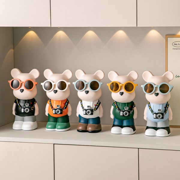 Violent Bear Piggy Bank Cartoon Creative Modern Living Room Internet Red Decoration Simple Home TV Cabinet Ceramic Ornaments - Image 3