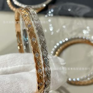 Small fragrance bracelet diamond plaid plated thick 18K rose gold bracelet niche design personalized hand jewelry factory direct sales