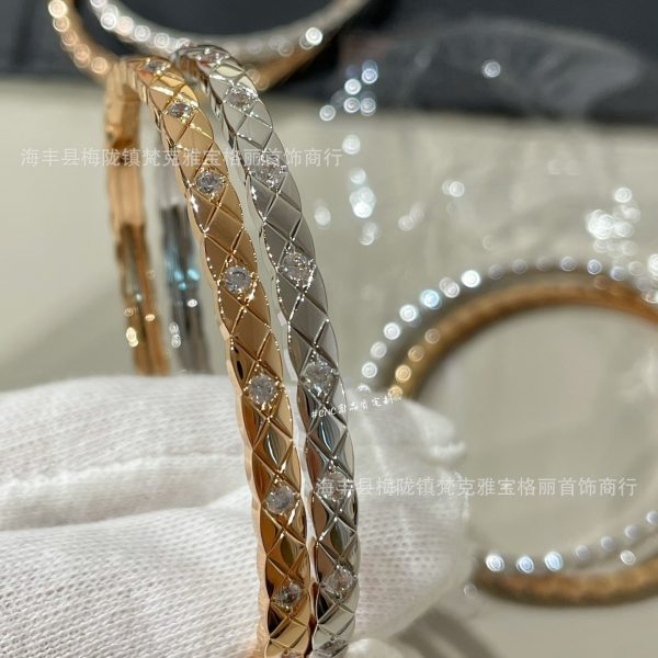 Small fragrance bracelet diamond plaid plated thick 18K rose gold bracelet niche design personalized hand jewelry factory direct sales - Image 3