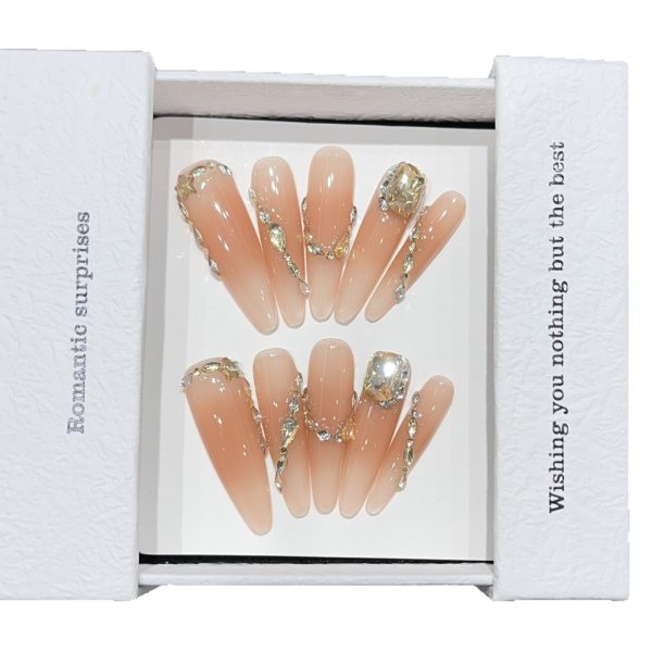 [Zhiqiu] high-end handmade wearable nails pure handmade ins style wearable nails wholesale nail nail art nail pieces - Image 5
