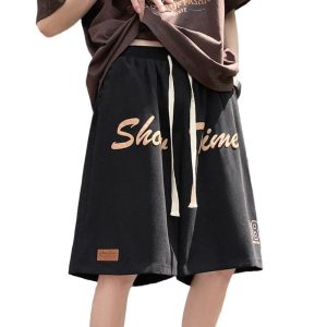 American shorts men's summer casual thin sports pants five points trendy brand retro basketball fitness loose big pants