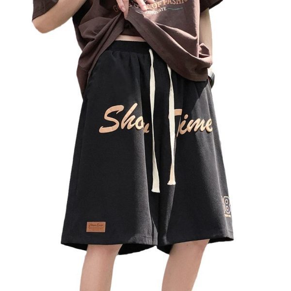 American shorts men's summer casual thin sports pants five points trendy brand retro basketball fitness loose big pants - Image 5