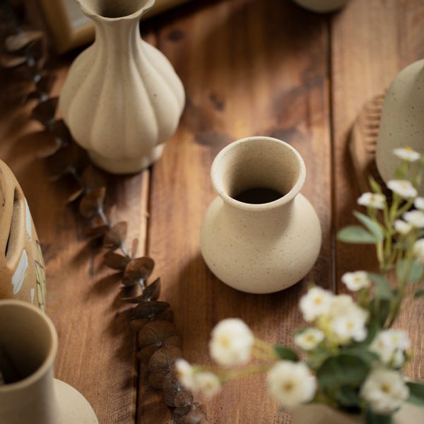 Jingdezhen plain embryo small vase vintage nostalgic stoneware flower ware home entrance living room study table decoration ornaments - Image 2