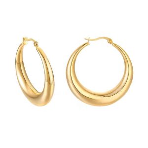 French retro high-end European and American niche minimalist circle rings do not fade earrings