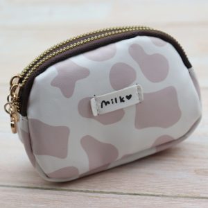 New Korean printed double zipper cute large capacity wallet student coin purse ID card card bag storage bag for women