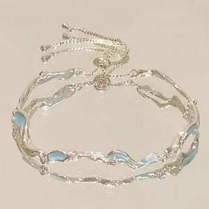 Pink zircon cherry blossom bow bracelet women's ins niche light luxury temperament high-end cold girlfriend hand ornament girl