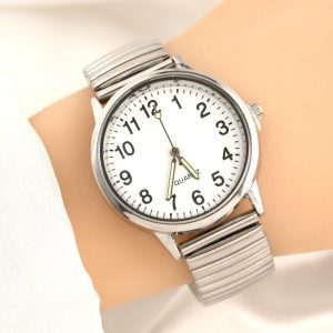 Elderly watches wholesale alloy elastic band couple pair watch large number retro casual men's and women's watches wholesale luminous