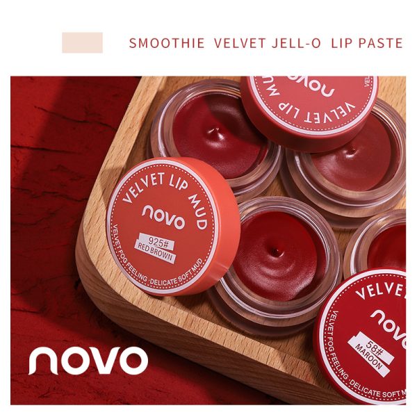 NOVO Lip Clay Canned Jelly Makeup Velvet Bean Paste Red Brown Non-stick Cup Student Women's Lipstick New Product 5461 Domestic Products