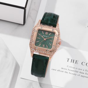 Douyin Internet celebrity square quartz women's watch women's fashion elegant diamond belt quartz watch student watch women