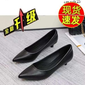 Spring and Autumn Daily Business 2025 New Pointed Toe Elegance Goddess Low Heel Soft Sole Shoes 3cm Cat Heel Shoes