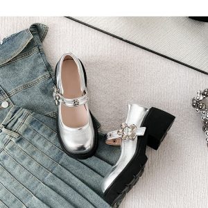 French Mary Jane Shoes Thick Sole 2024 New British Retro High Heels Japanese JK Muffin Small Leather Shoes Women