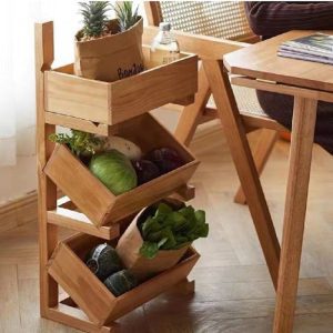 Multifunctional kitchen shelf, corner shelf, floor shelf, multi-level bathroom countertop, cosmetic storage rack, bamboo and wood storage rack