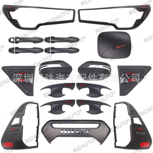 Suitable for Toyota Hilux HILUX 2021+ high-end modified REVO full set of dumb black lampshade handle lampshade - Image 5
