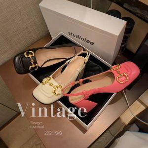 Baotou Sandals Women's 2025 New Summer Black Block Heel Heels Mary Jane Square Toe French Horsebit Singles