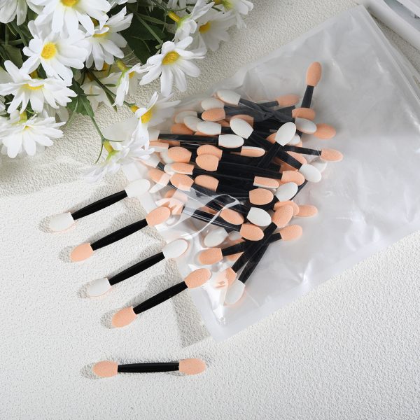 Disposable eyeshadow brush Portable blending eye nail brush eyeshadow stick double-ended latex sponge Beauty tool - Image 3