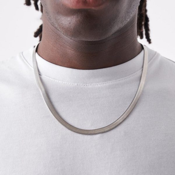 Authentic LANG titanium steel necklace male snake bone chain necklace wide blade chain simple high-end sense men's niche design: - Image 2