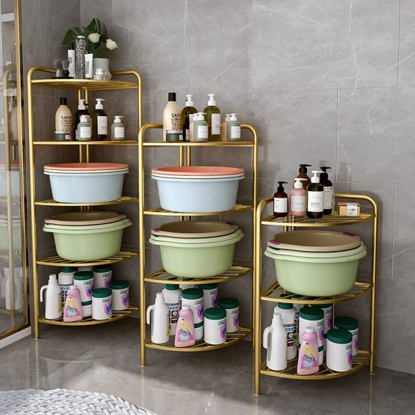 Bathroom shelves floor-to-ceiling, multi-storey toilets, storage of various artifacts, corner toilets, bathroom triangular basin racks - Image 4