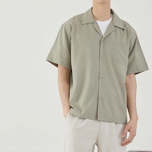 Korean version of the summer thin short-sleeved shirt trend ins casual loose boys' shirt half-sleeved male student t