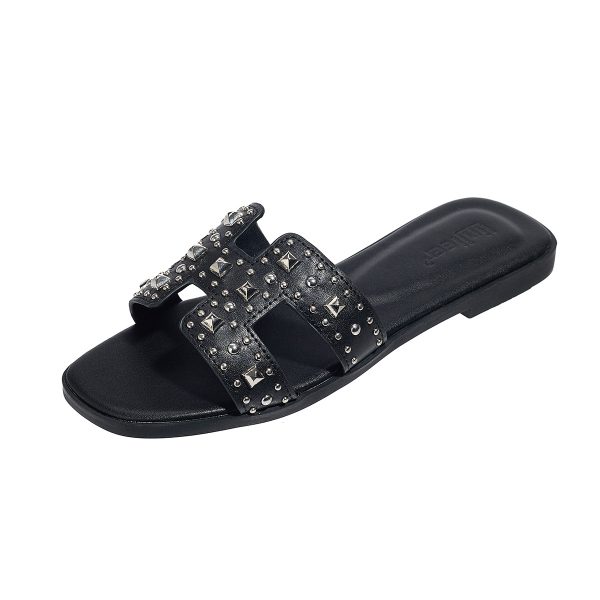 Cowhide 2025 new H slippers for women to wear flip-flops in summer, fashionable and versatile flat beach sandals - Image 5