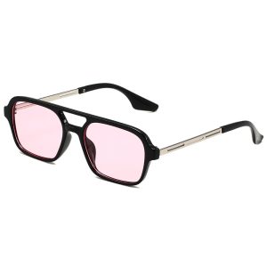 2024 New Korean Version Male Pilot Glasses Retro Double Beam Small Square Frame Sunglasses Sunglasses Tide Women Spot Wholesale