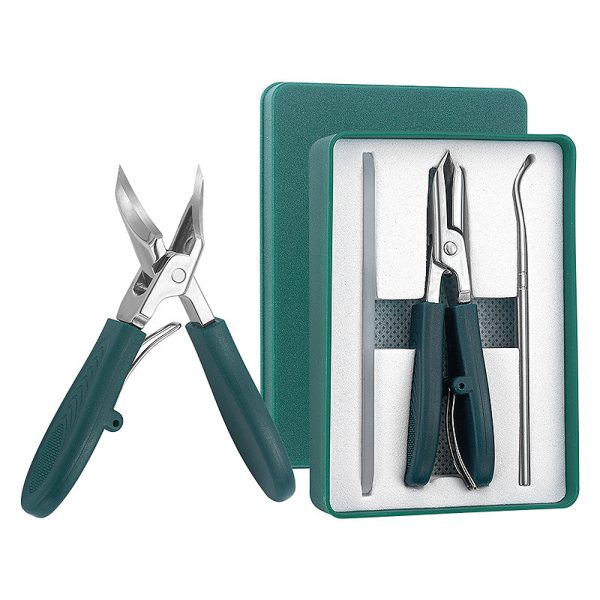 Cross-border large opening tip thin oblique nail clippers high-end anti-splash nail clippers eagle beak oblique thick toenail clippers - Image 5