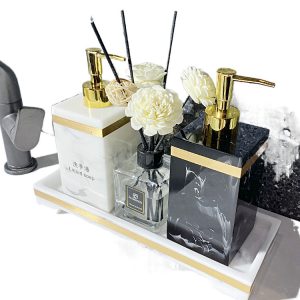 Light luxury hand sanitizer bottle creative hotel bathroom lotion bottle beauty shop shampoo shower gel sub-bottle tray