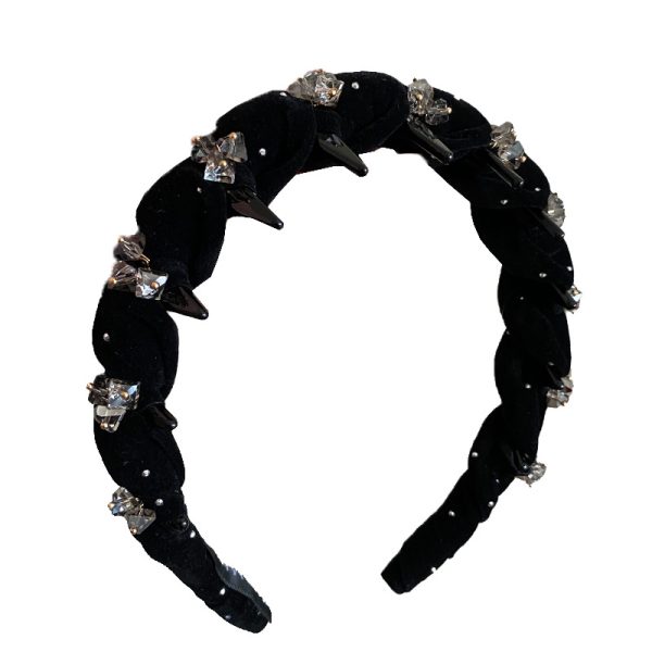 The original [Star Diamond Secret Language] headband high-end sense is hand-woven full of diamond headband broken hair finishing artifact hairpin - Image 5