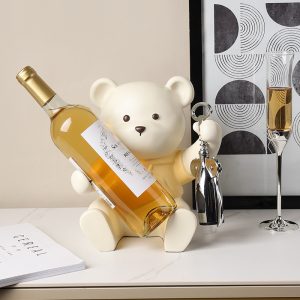 Red wine rack ornaments decorations home living room dining table sideboard entrance decorations Nordic bear wine tray decorations