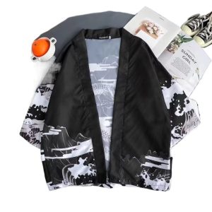 Cross-border summer three-quarter sleeve shirt men's loose Chinese style men's sunscreen jacket thin ancient style is a very fairy couple