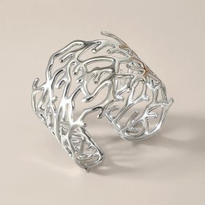 European and American marine stainless steel bracelets exaggerated widened version of personalized high-end open ornament bracelets niche titanium steel