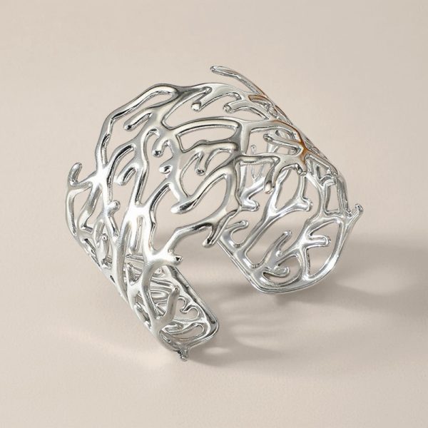 European and American marine stainless steel bracelets exaggerated widened version of personalized high-end open ornament bracelets niche titanium steel - Image 4