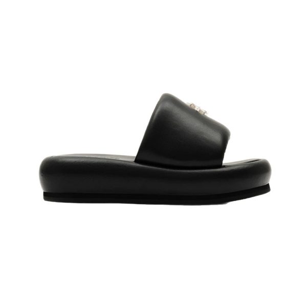 Cross-border spot X SMFK new cross flower sandals women's wilderness black leather wear thick-soled height-increasing slippers - Image 5