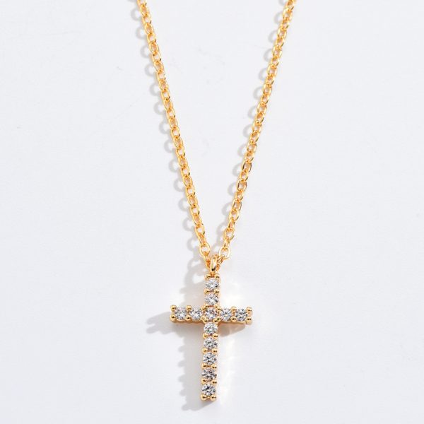 Cross-border inlaid zircon cross pendant bone chain women's personality light luxury ins-style versatile jewelry A4746 - Image 3