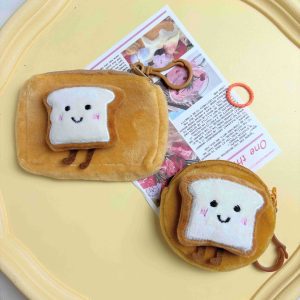 Xiaohongshu cartoon plush coin coin purse funny cookies headphone storage bag girls' keychain bag hanging ornament