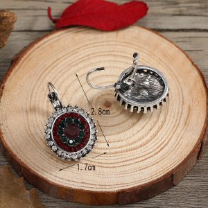 Retro bohemian ethnic style full of diamonds French buckle earrings stud earrings accessories AliExpress ebay hot sale