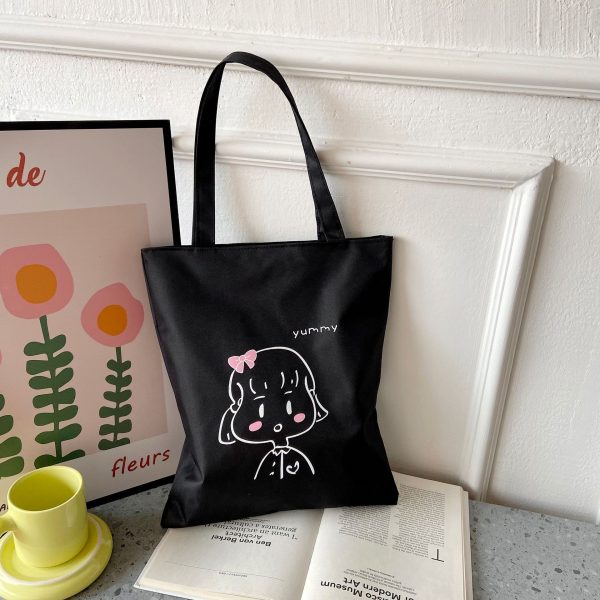 New handbag oxford cloth large capacity Korean version simple literary student bag single shoulder Harajuku women's cloth bag wholesale - Image 4