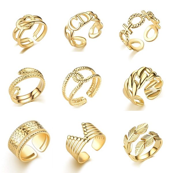 Cross-border explosive opening titanium steel ring women's fashion pop couple personality ring European and American Amazon hand jewelry