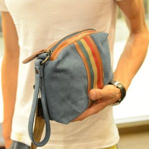 New Korean version of the handbag men and women hand bag canvas ladies casual hand bag tide portable small bag mobile phone change
