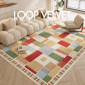 American-style waterproof and stain-proof carpet living room, retro light luxury, high-end sense of home, wipe-free-wash, no-care bedroom floor mat
