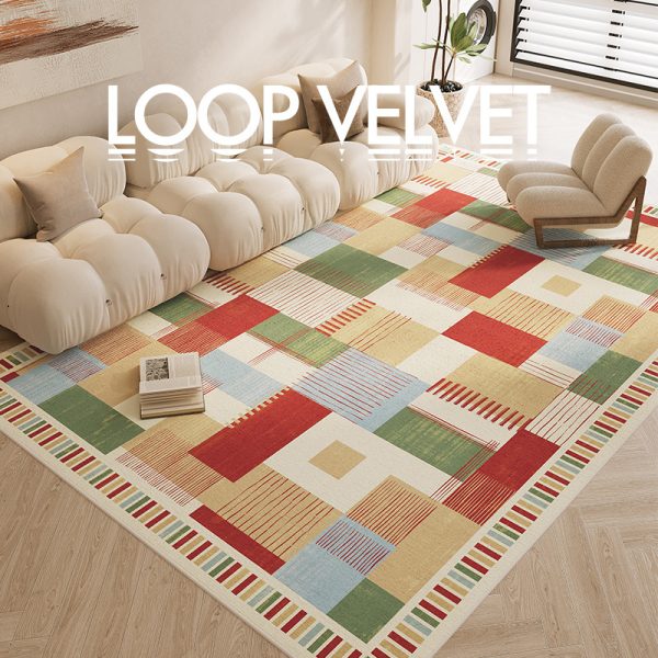 American-style waterproof and stain-proof carpet living room, retro light luxury, high-end sense of home, wipe-free-wash, no-care bedroom floor mat