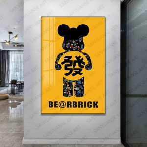 Building block minifigures, three-dimensional physical decoration, 3D cartoon living room, sofa hanging painting, bedroom, children's room mural, porch painting